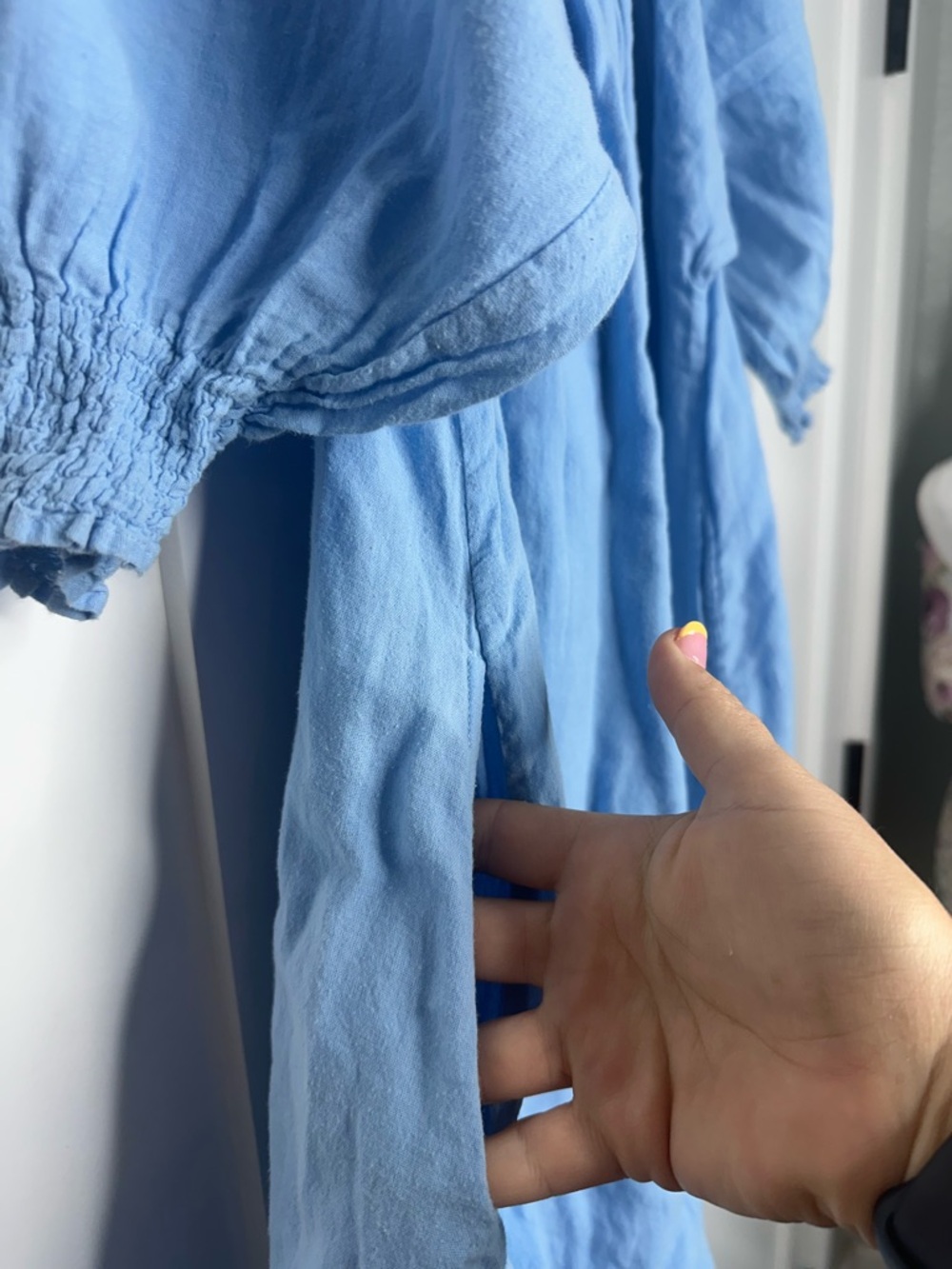Apiece Apart Inacea Balloon Sleeve Dress XS sky blue organic cotton pockets - Picture 7 of 16